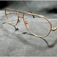 Vintage 80s Aviator Eyeglasses Gold Double Bridge Rx Ready Glasses