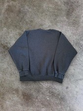 Vintage Russell Athletic Mens L Grey Cotton Fleece Pullover Sweatshirt Y2K 00s