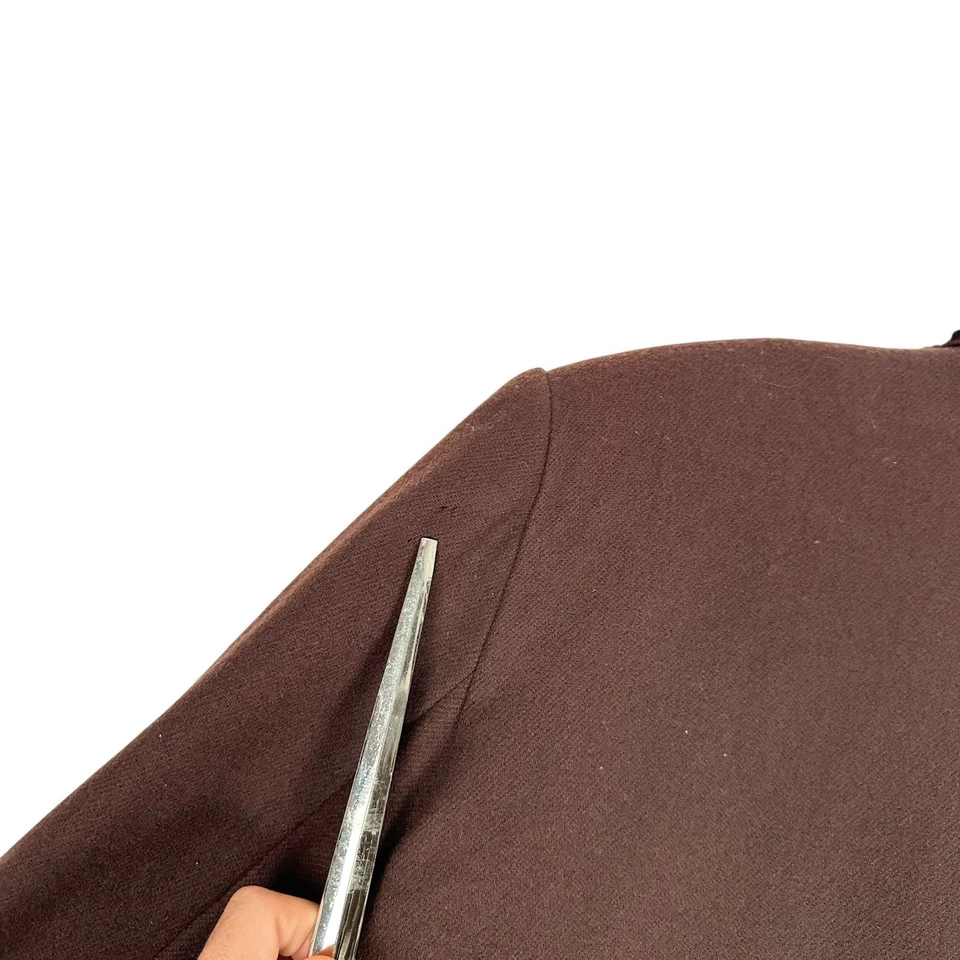 Abrigo Blazer De Colección Casablanca Talla 16 100% Pura Lana Nueva Marrón Estampado Leopardo Cuello Foto 4 de 4