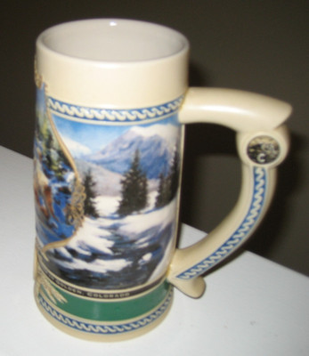 COORS ROCKY MOUNTAIN WATERFALL HERITAGE SERIES MUG - 1995 - GD USED COND