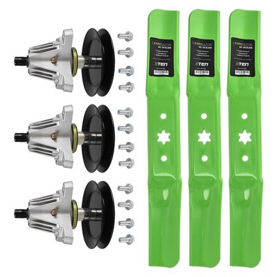 Spindle High-Lift Blade Kit for MTD Cub Cadet 54 Inch Deck RZT L54 LX54 GT54