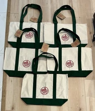 LOT OF 5 Trader Joe’s Canvas Tote Shopping Bag - LARGE GREEN - NEW with TAGS