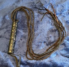Vintage Authentic Leather Flogger  BDSM Cat-O-Nine Tails 5 Tail Whip
