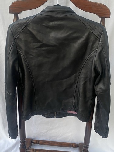 Giacca donna pelle Small Wilson nera Maxima Biker classica, strappo @ tasca - Foto 4 di 6