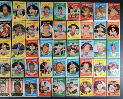 1959 Topps Baseball Cards Singles-Complete Your Set - U Pick - EX+/EXMINT + HOF