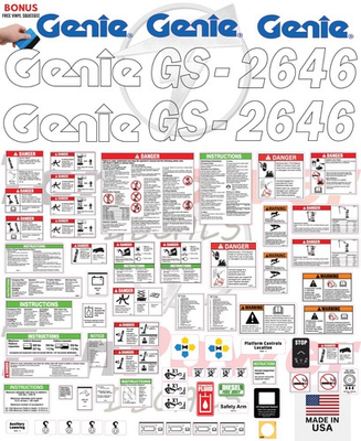 #ad #ad Fits Genie GS 2646 Scissor Lift Decal Kit – Laminated 3M Vinyl Free Shipping $139.95