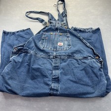 Round House Denim Bib Overalls Carpenter Workwear Dark Vintage Style 66x24 USA