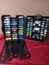 HOT WHEELS Lot Of 73 Cars And Trucks With Tag Along Carrying Case