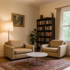 Coppia di Poltrone Vintage Legno Tessuto Beige Design Italia Anni 60 Originali