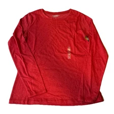 Arizona Jean Company Sz Large Long Sleeve Red Crewneck T-Shirt Top Shirt Tee New