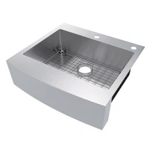 Glacier Bay 27 in. Stainless Steel Drop-In/Undermount Single Bowl Farmhouse Sink