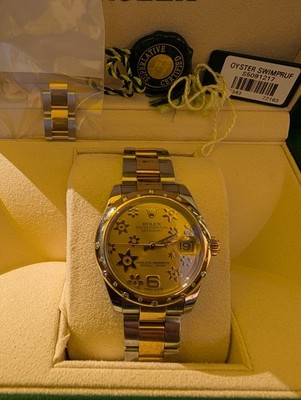 rolex ladies datejust 31mm two tone 178343 two tone scattered diamond factory...