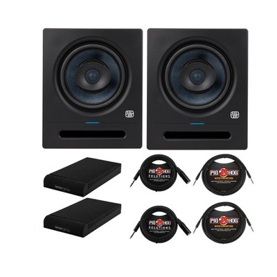 PreSonus Eris Pro 8 8 Inch 2Way Studio Monitors 14 Inch TRS Cables Bundle PRO