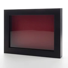 Black 8x12 Wood Shadow Box With Red Acid-Free Backing 11/16 Usable Depth