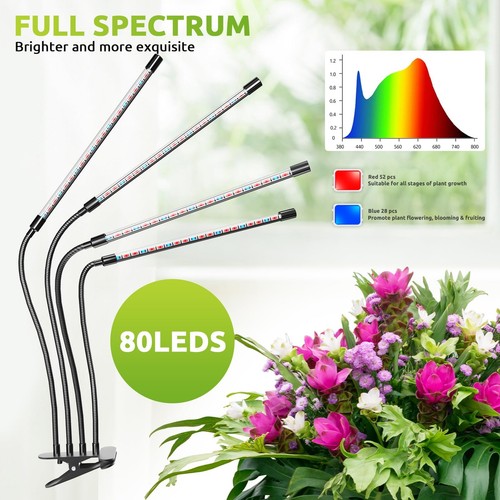 Grow Light Plant Lights for Indoor Plants, Clip on with 3/9/12 H Timer, Full ... - Picture 2 of 7