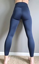 EUC Nike Go  Size S  Firm-Support High-Waisted 7/8 Leggings DQ5636-478 Blue