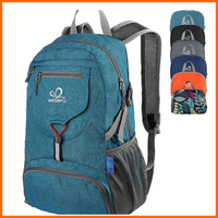 Waterfly Faltbarer Rucksack 20L Ultraleicht Nylon Tagesrucksack Pfauen Blau