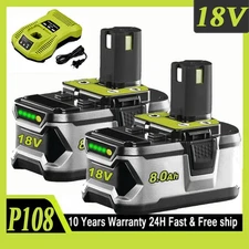 For RYOBI P108 18V Plus  Lithium Battery High Capacity Battery /Charger