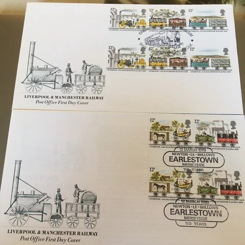 GB STAMPS RARE FIRST DAY COVER 1980 RAILWAY GUTTER PAIRS