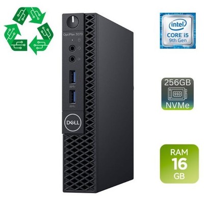 Dell 3070 Micro PC 9. Gen Intel Core i5 16GB RAM 256GB M.2 SSD Windows 11 & Netzteil