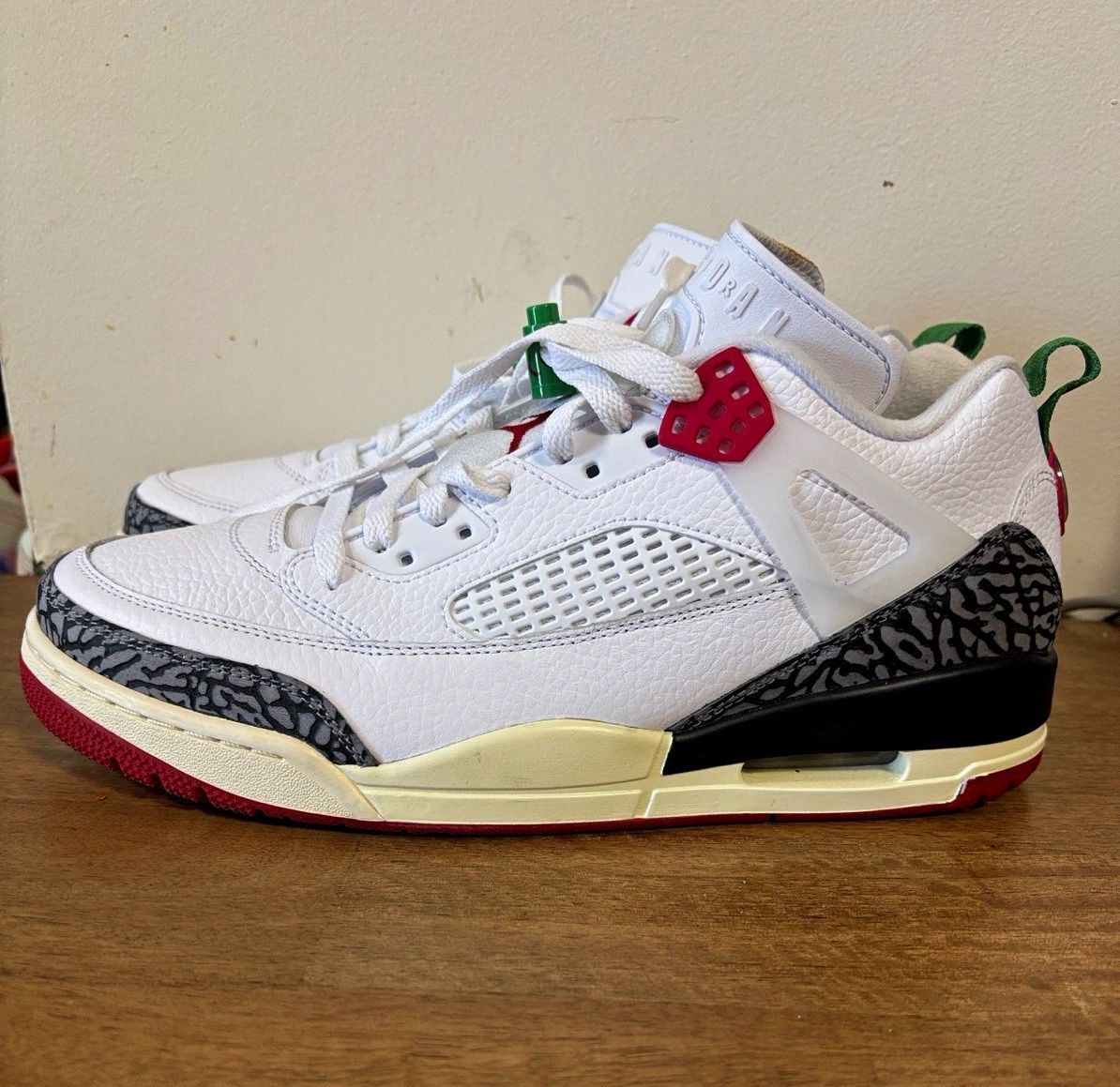 Jordan Air Jordan 4 Herren Mid Top Schnürschuhe Leder Sneaker Weiß Rot IM7425-100