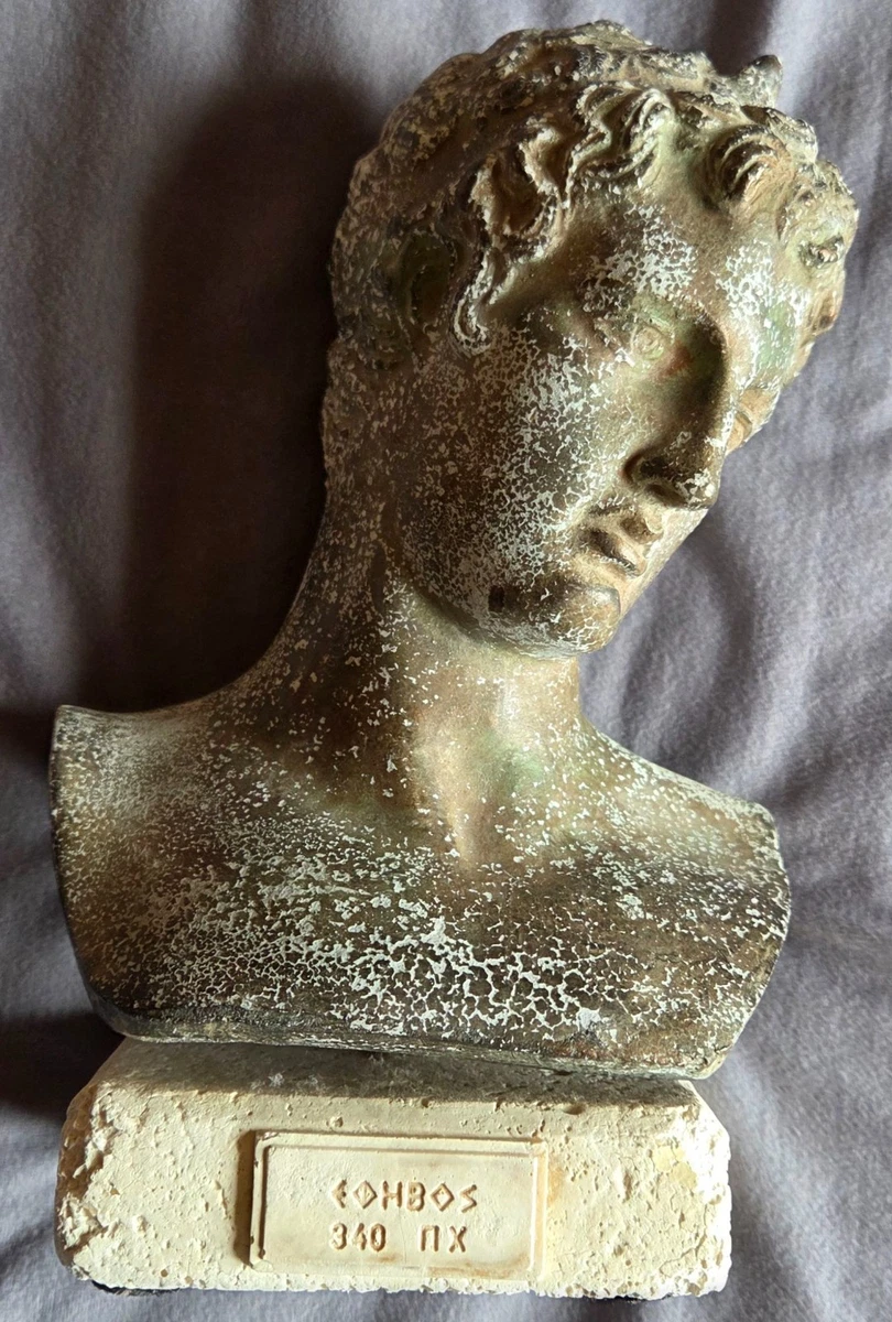 Buste Sculpture En Plâtre - Homme Au Baiser Rouge, Déco Vintage - Occasion