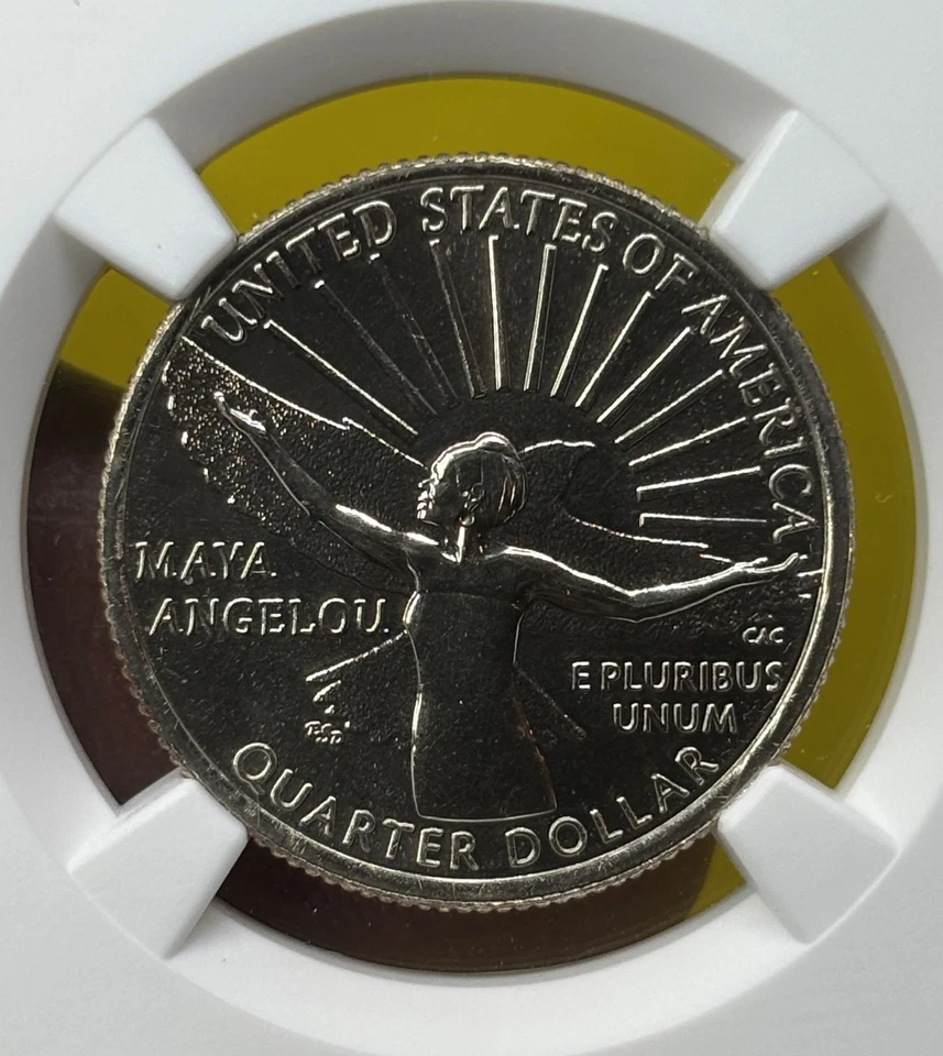 2022 D Maya Angelou Quarter 25c NGC MS68 PL American Women Series - Image 3 of 4