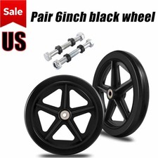 2 Pcs 6 Inch Drive Walker Wheels Replacement Rubber Wheelchair Front Wheel