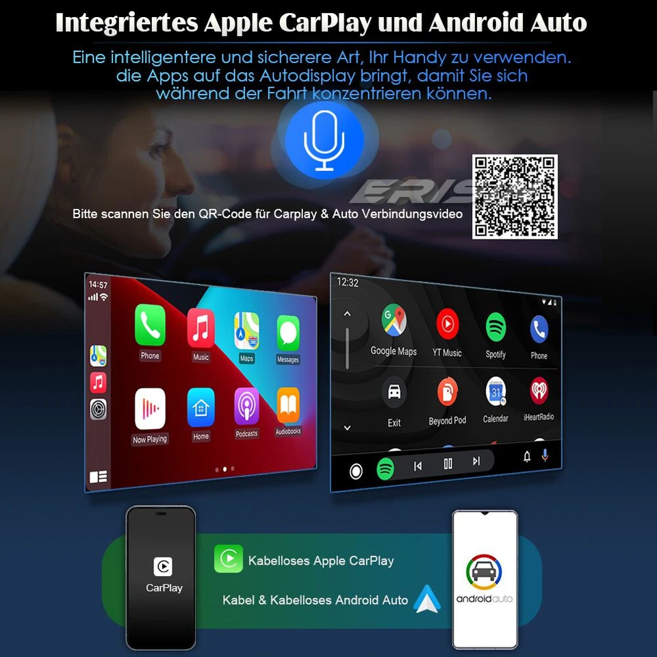 9" 4GB+64GB CarPlay Android 14 DAB+ Autoradio Navi 8-Kern BT WiFi Mercedes Smart - Bild 3 von 4
