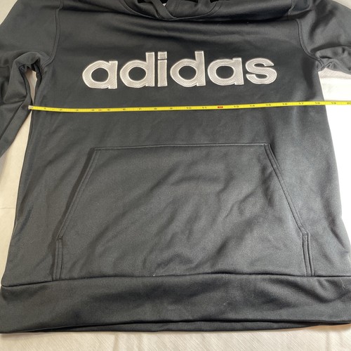 Adidas Hoodie Youth Boys Size Large (14 to 16) Black Polyester Soft Athletic - Picture 4 of 9