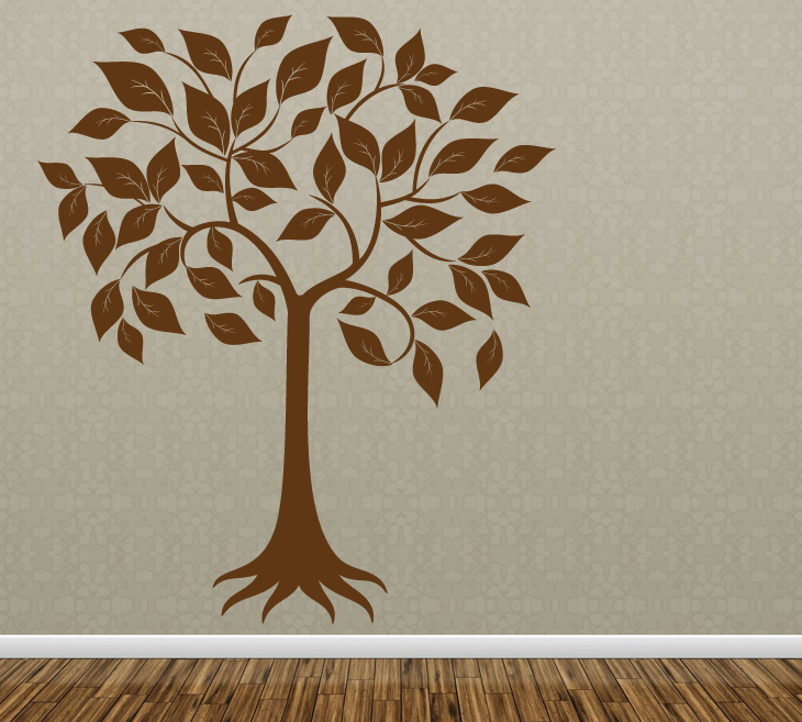 Autocollant Mural Vinylique Arbre - Décor Mural - Une Couleur - Neuf