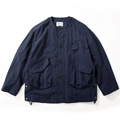 Cargo Men's Multi Pocket Jacket Thin Coat Collarless Casual Loose Fashion Retro - Imagen 13 de 16