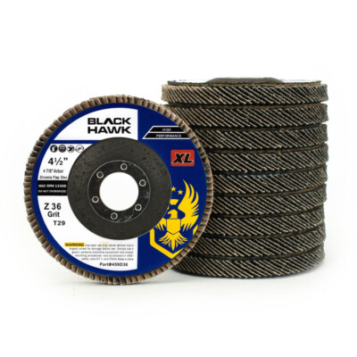 50 Pack 4.5'' x 7/8'' XL 36 Grit High Density Flap Discs Jumbo Grinding Wheels T29