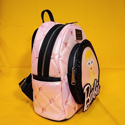 Loungefly Barbie Iridescent the Original Barbie 1959 Quilted Pink Mini Backpack Loungefly Barbie Iridescent the Original Barbie 1959 Quilted  main image 3