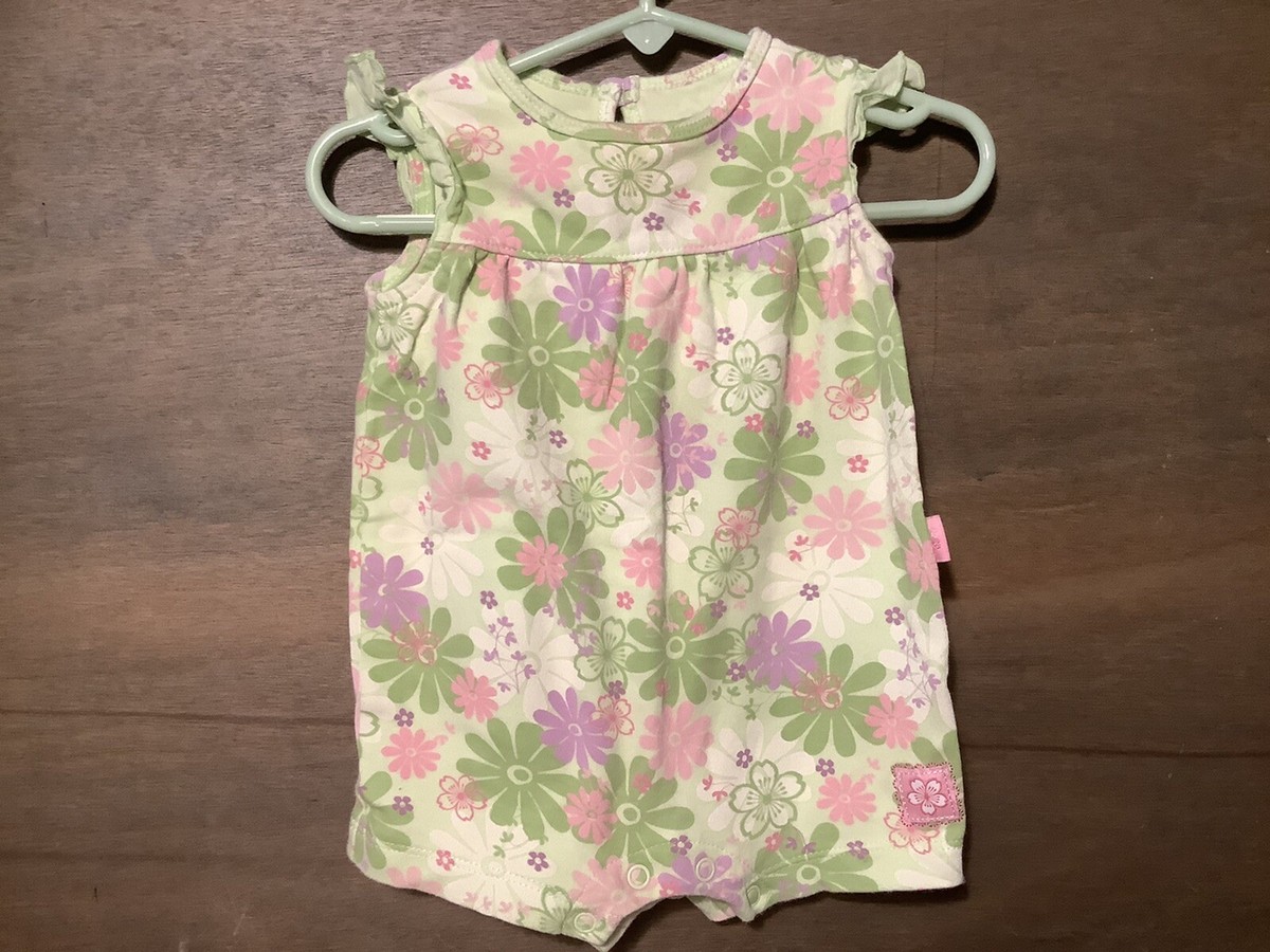 CARTERS ONE PIECE GREEN FLORAL OUTFIT SIZE 6 MONTHS 100% COTTON | eBay