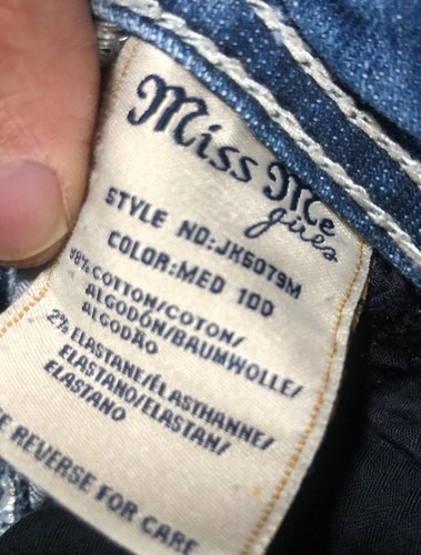 MISS ME Angel Wings Cross Rhinestone Studded Jean Bermuda Shorts Girls 10 used - Picture 8 of 16