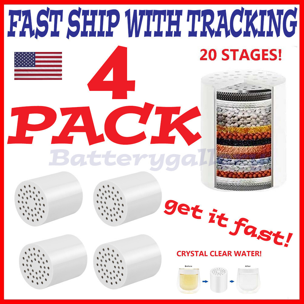 4 Pack 20 Stage Shower Filter Replacement Cartridge,Shower Filter for Hard Water