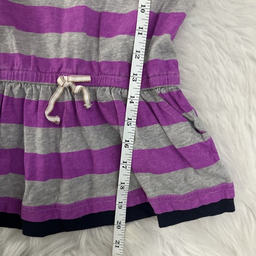 Old Navy Girls Gray Striped Flare Shirt 6X Long Sleeve EUC - Picture 6 of 9