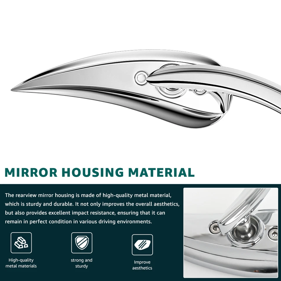 Espejos retrovisores lágrima 10 mm para moto Honda VTX 1300 1800 VTX1300 R/S/T/C Foto 4 de 4