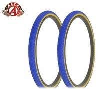 ALTA Bicycle Tire 26" x 1.75" Comp III Blue/Gum HF-143G (2) FreeStyle BMX Tires.