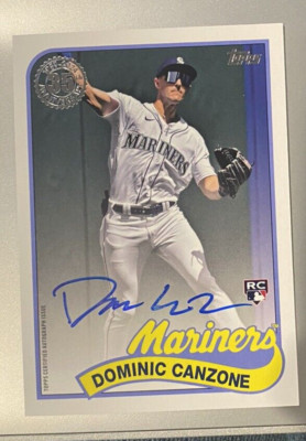 2024 Topps Series 1 Dominic Canzone Rookie Auto 1989 Mariners RC