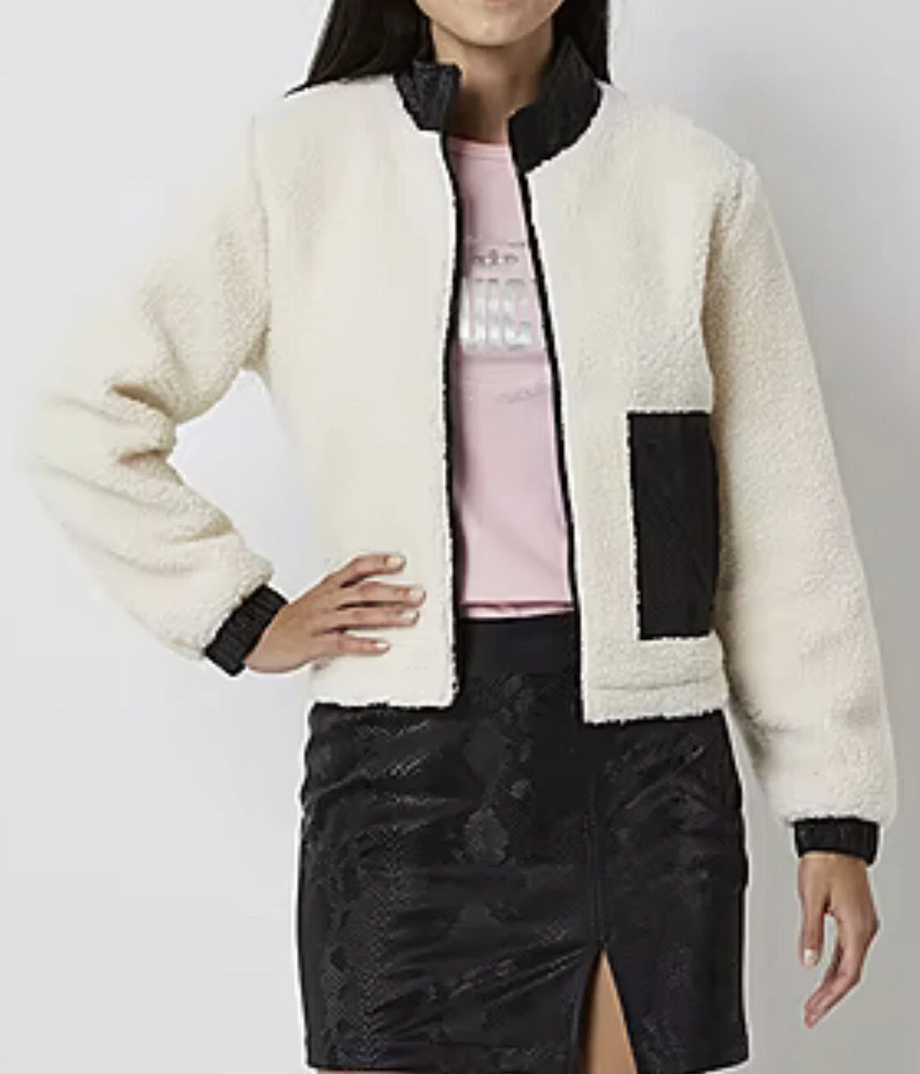 Faux sherpa bomber jacket sale