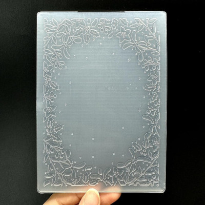 3D Plastic Embossing Folder Template Christmas Leaf Border Texture A6 Size for C