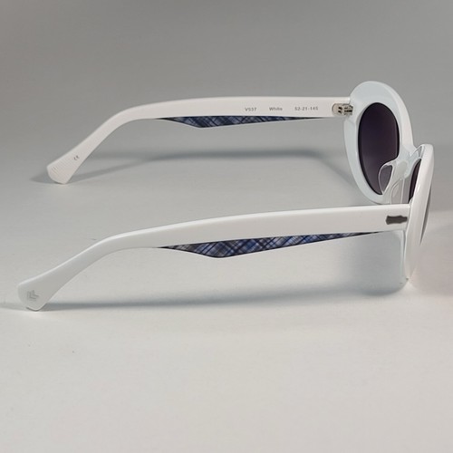 John Varvatos Men's Retro Oval Sunglasses V537 White & Gray Smoke Gradient 52mm - Picture 7 of 11