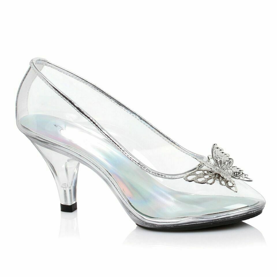 hurtig frihed auktion Clear Glass Slippers Cinderella Shoes Disney Princess Halloween Costume  Heels | eBay
