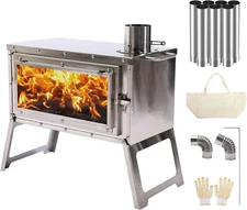 Foldable Large Tent Stoves with Chimney Pipe Wood Burning Stove for Camping,Hunt