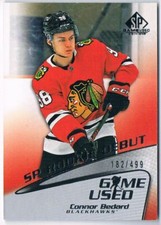 2023-24 SP GAMEE USED ROOKIE DEBUT CONNOR BEDARD 182/499 CHICAGO BLACKHAWKS #R-6