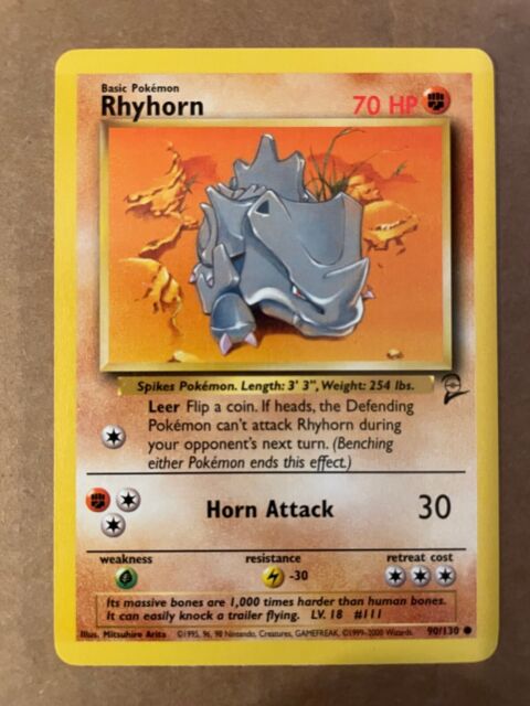 Pokemon Rhyhorn 90/130 Base Set 2 NM-Mint See Pictures