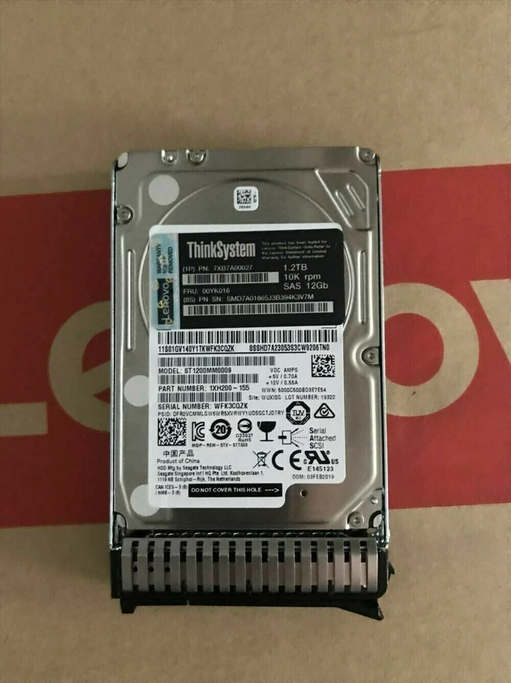 00YK016 Lenovo ThinkSystem 1.2TB 10K SAS 12G 512N 2.5in HDD 7XB7A00027 - Image 3 of 4