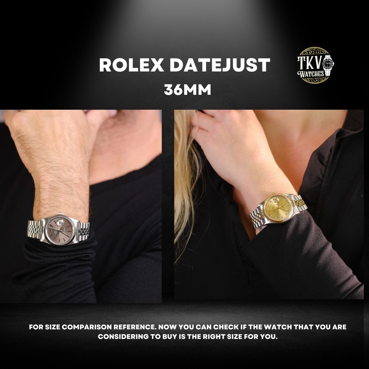 two tone datejust on wrist